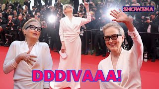 Meryl Streep Walks Cannes 2024 Red Carpet With Greta Gerwig Lily Gladstone  WATCH [upl. by Adnilram186]