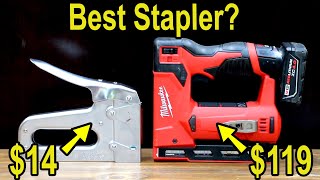 Best Stapler Milwaukee vs Ryobi Arrow DeWalt Makita Bauer Stanley Workpro Citadel Bielmeier [upl. by Aihsatan]