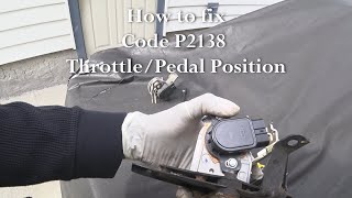 Honda P2138 ThrottlePedal Position How to Fix on 0407 Accord TSX TL [upl. by Trudie]