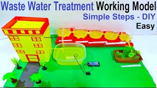 waste water treatment plant working model  inspire science project  DIY  bestoutofwaste  sewage [upl. by Child]