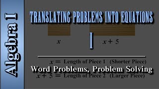 Algebra I Translating Problems Into Equations Level 1 of 2  Word Problems Problem Solving [upl. by Kline]