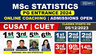 PG STATISTICS  CUSAT  CUET  ENTRANCE EXAM 2024  ONLINE COACHING statistics cusat cuet [upl. by Avid]