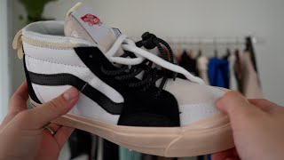 Vans Advisory Board Crystals Sk8Hi Review and OnFoot  Ecru and BlackWhite [upl. by Niemad]