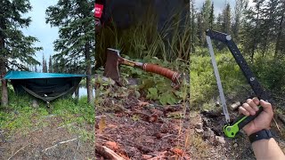 Summer Day in Alaska Camping and Easy Campfire Cook [upl. by Aicenav]