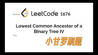 LeetCode 1676 Lowest Common Ancestor of a Binary Tree IV 中文  加锁题 [upl. by Arobed]