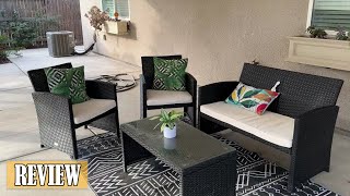 Goplus 4Piece Rattan Patio Furniture Set Review  Watch Before You Buy [upl. by Nonnad]