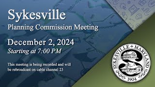 Sykesville Planning Commission Meeting 1222024 [upl. by Piselli924]