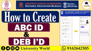 How To Create ABC ID And DEB ID Video For All Distance University Regular Students UniversityWorld [upl. by Anoniw654]