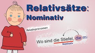 Relativsätze bilden Nominativ  Deutsch lernen  Niveau A2B1  HD [upl. by Soph]