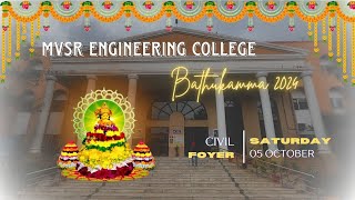 Bathukamma celebrations 2024  MVSR Engineering College  Civil Foyer bathukamma2024 culturalfest [upl. by Dougie]