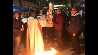 Bendición del Fuego Inicio noche de Pascua Cirio Pascual [upl. by Adlemi]