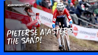 Puck Pieterse kicks off 2024 with a bang 💥  Zonhoven World Cup Womens CycloCross Highlights [upl. by Rutra507]