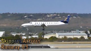 Skippers VHWBA Arrives RWY 03 at Perth Airport [upl. by Rednave]