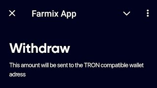 Farmix App Withdrawal  Farmix Telegram bot Airdrop project  Free Tronix MiningTronix withdrawal [upl. by Flinn]