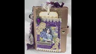 Lavender in the Garden Junk Journal Style Altered Planner [upl. by Enaasiali]