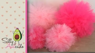 How to Make Tulle Pom Poms Last Longer Than Tissue Paper Pom Poms Easy amp Fast DIY Puff Balls [upl. by Glynas]