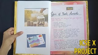 Maths Project On Bank Accounts class X ICSE  Boards Maths project ICSE by Tahira Farheen [upl. by Idnaj]