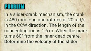 Velocity Diagram of Slider Crank Mechanism  Relative Velocity Method  Velocity Analysis हिन्दी √ [upl. by Dari252]