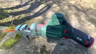 PARKSIDE 12V CORDLESS GARDEN SAW REVIEW [upl. by Nolyarb]