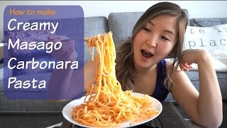 How to Make Creamy Masago Carbonara Pasta [upl. by Ydnab740]