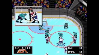 NHL Hockey 94  Sega Genesis Gameplay [upl. by Osmen803]