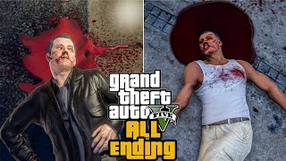 GTA 5  All 5 Endings A B C amp Secret [upl. by Oeht]