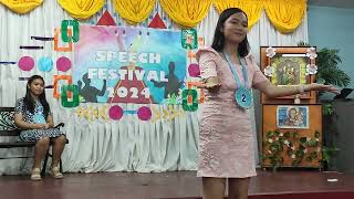 Speech Festival 2024  Grade 9 Poem Recitation [upl. by Nodarb]