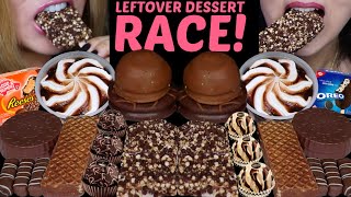 ASMR LEFTOVER DESSERT RACE REESES ICE CREAM BAR CHOCOLATE SWIRL SUNDAE MARSHMALLOW FERRERO 먹방 [upl. by Tabor981]