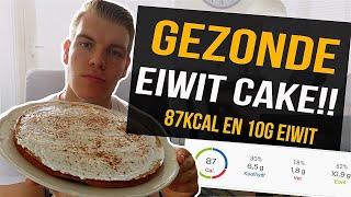 GEZONDE RECEPTEN EIWIT CAKE ALS IDEALE SNACK MAAR 80KCAL EN 10G EIWIT [upl. by Arateehc]