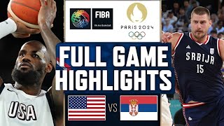 USA vs serbia Mens Basketball  Live Highlights  2024 Olympics 882024 [upl. by Shatzer]