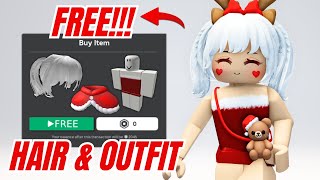 EASY GET FREE HAIR AND 0 ROBUX CHRISTMASS OUTFIT ON ROBLOX [upl. by Aniaz]