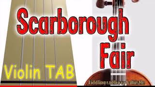 Scarborough Fair  Folk Tune  Violin  with backing track  Play Along Tab Tutorial [upl. by Demp782]