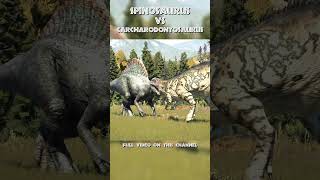 🦖SPINOSAURUS vs CARCHARODONTOSAURUS in JWE2 jurassicworldevolution2 dinosaurs jurassicworld dino [upl. by Motch684]