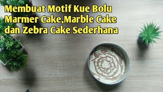 Cara Membuat Motif Kue Bolu SederhanaMarmer CakeMarble Cakezebra Cake [upl. by Utica958]