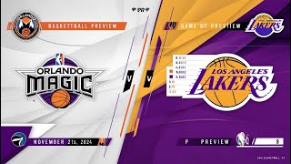 Orlando Magic vs Los Angeles Lakers Prediction 11 21 2024 Preview and Pick [upl. by Einahc]