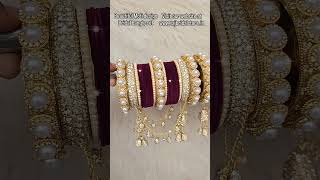 Beautiful Moti design Bridal bangles set   bridal trending shortvideo weddingaccessories [upl. by Yadsendew]