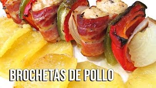 Brochetas de pollo al horno [upl. by Eylk]