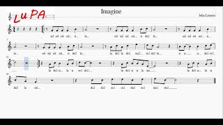 Imagine The Beatles  Flauto dolce  Note  Spartito  Karaoke  Canto  Instrumental  Musica [upl. by Oler]