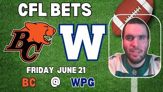 BC Lions Vs Winnipeg Blue Bombers CFL Picks  CFL Bets with Picks And Parlays Friday 621 [upl. by Dohsar]