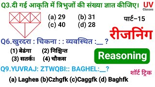 Reasoning प्रैक्टिस Set–15  Railway  SSC  NTPC  RPF  RRB  UV Classes [upl. by Aeniah]