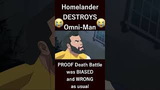 Homelander DESTROYS OmniMan and Death Battle was wrong amp biased deathbattle theboys invincible [upl. by Otho]