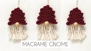 DIY MACRAME GNOME  HOW TO TURN MY MACRAME TREE INTO A SANTA GNOME  PART 2  GNOME XMAS ORNAMENT [upl. by Peck]