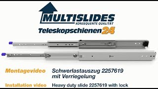 Montagevideo Schwerlastauszug 2257619 lock mit Verriegelung deutsch englisch [upl. by Catriona209]