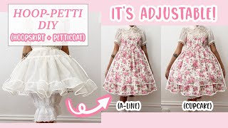 Making an ADJUSTABLE HoopPetti Hoop Skirt  Petticoat  Lolita DIY [upl. by Hgielrahc]