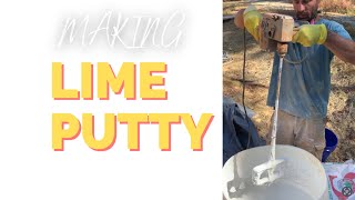 Making LIME PUTTY for Lime Plastering a Straw Bale Home [upl. by Aihsema712]