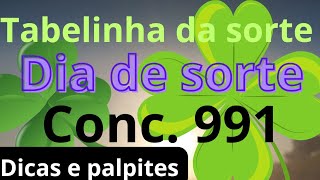 tabela para DIA DE SORTE CONC 991 [upl. by Aissila]