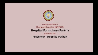 Pharmacy Practice  Hospital Formulary Part1 AKTU Digital Education [upl. by Akim323]