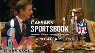 Super Bowl LVI 56 Commercial Caesars Sportsbooks  Sit Down Dinner 2022 [upl. by Aix195]