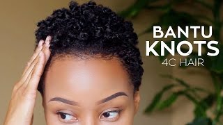 Short Natural Hair Routine TWA  Bantu Knots 4C Hair [upl. by Atsylak614]