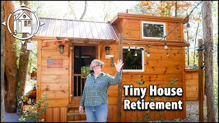 Adorable Tiny Home is her affordable retirement plan 235 sq ft [upl. by Eerdua]